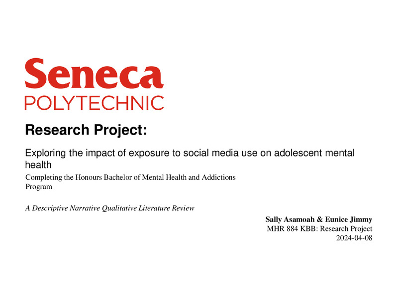 Exploring the impact of exposure to social media on adolescents' mental health: a descriptive qualitative narrative literature review
